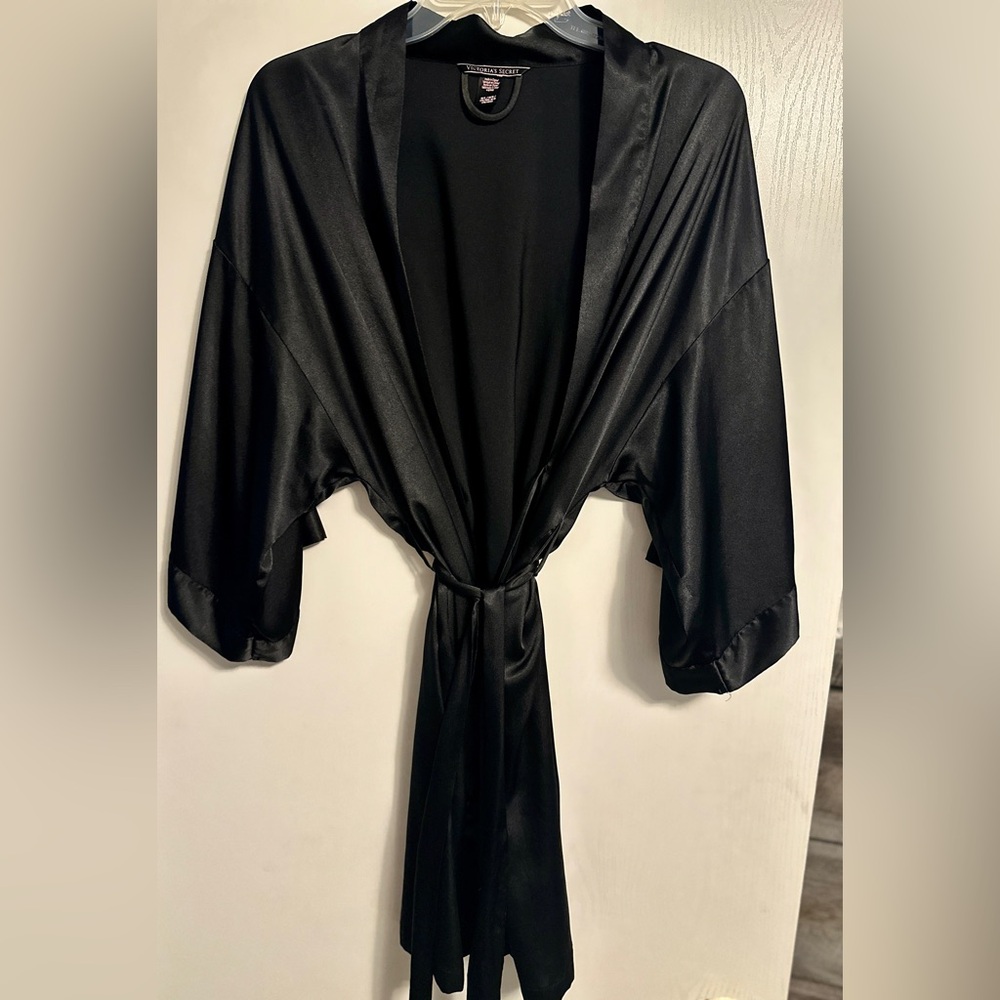 Elegant Black Satin Robe